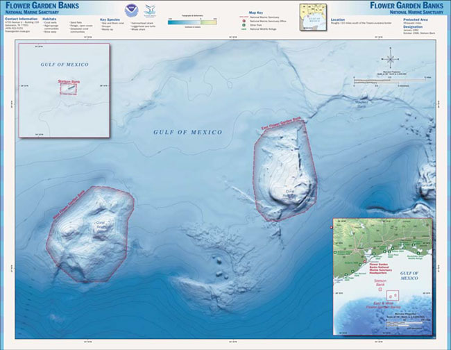 Flower Gardens Banks National Marine Sanctuary map