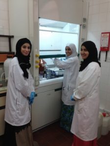 Omani scientists conduct sample extraction for toxin analysis. Credit: Tod Leighfield, NOAA.