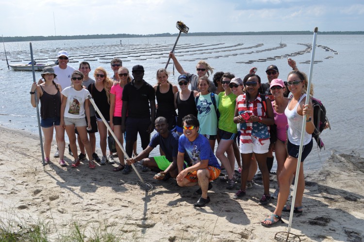 Duke students oyster farm