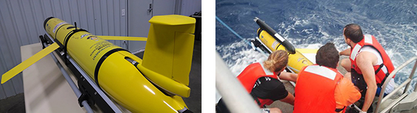 Robotic Autonomous Underwater Vehicles such as gliders are new ways to better track and map dead zones. Credit Geochemical and Environmental Research Group, Texas A&M University