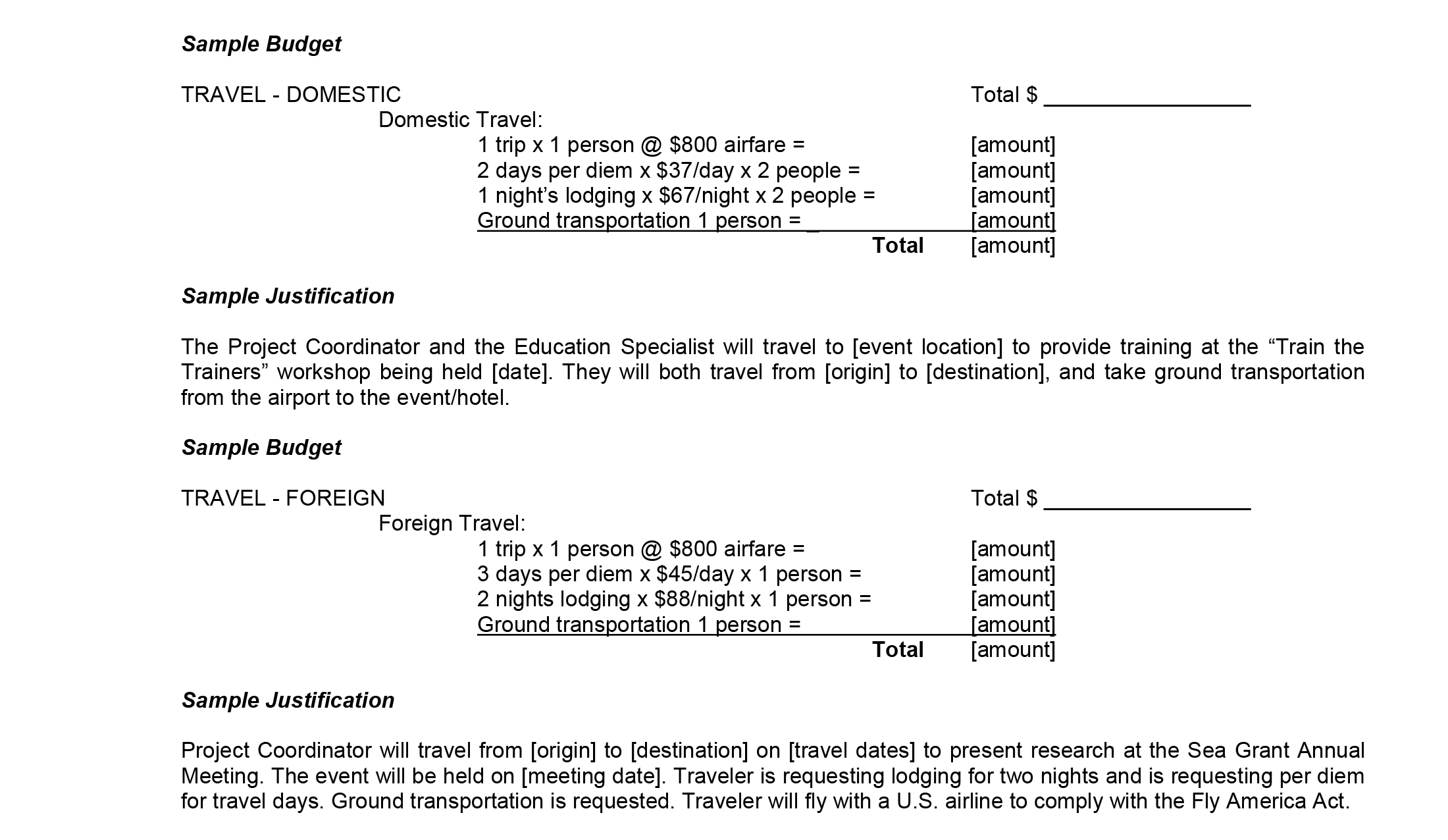 Budget Justification Template DocTemplates