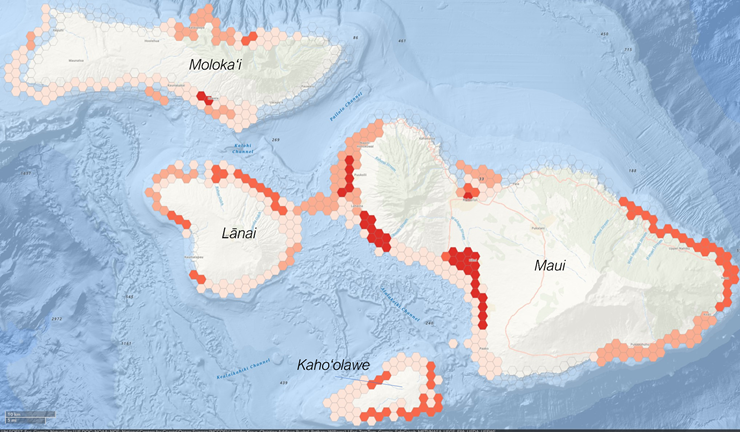 Map of Main Hawaiian Islands showing seafloor mapping priorities.