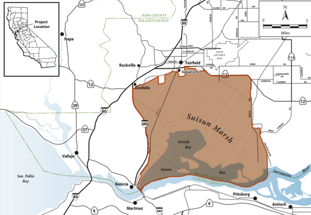 Suisun Bay Map   Suisun Marsh Map 