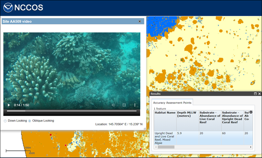 Example of annotated underwater imagery needed to develop benthic habitat maps.