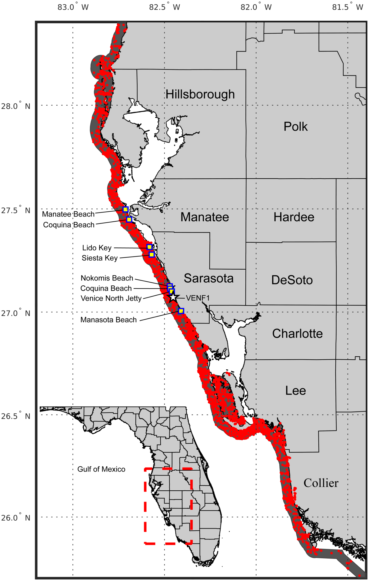 Historical Data Used to Analyze Red Tide Bloom Dynamics in Southwest Florida