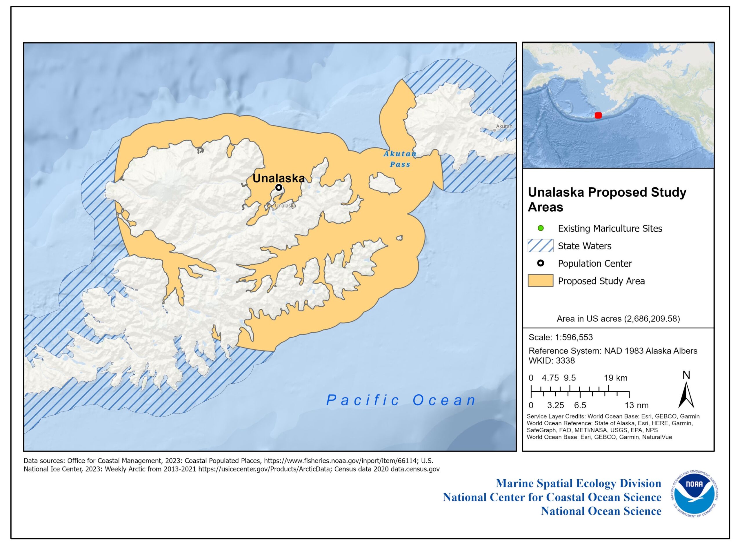 Map of Unalaska, Alaska