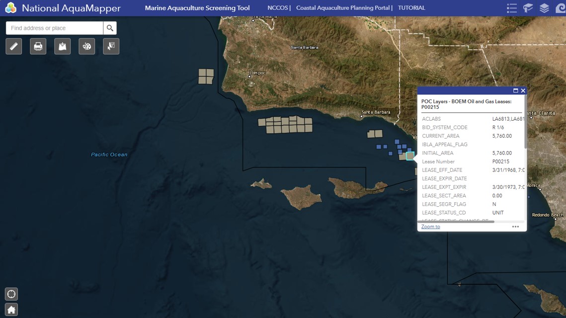 National AquaMapper screening tool interface.