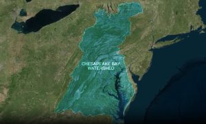 Map highlighting the Chesapeake Bay Watershed